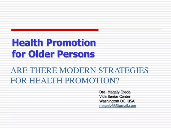 health promotion for older persons
