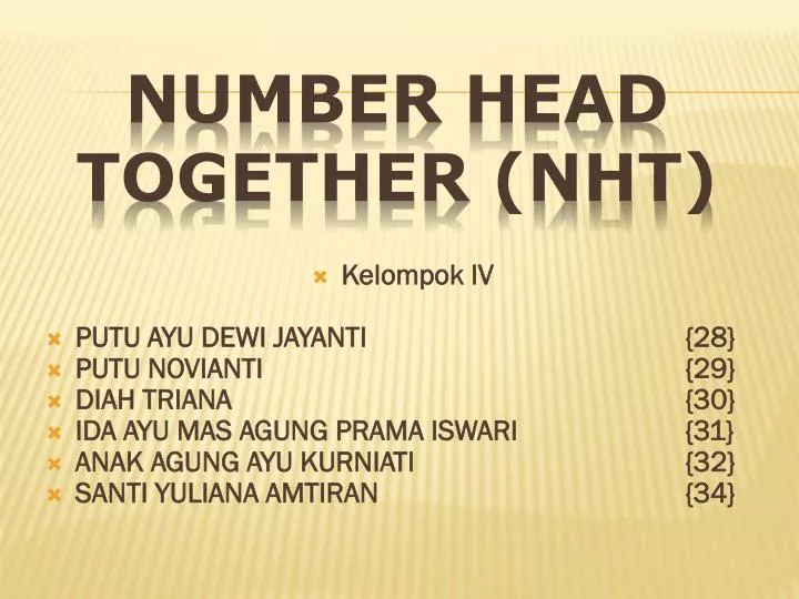 number head together nht