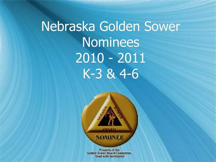 nebraska golden sower nominees 2010 2011 k 3 4 6