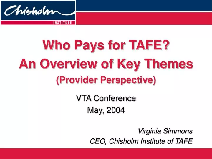 who pays for tafe an overview of key themes provider perspective
