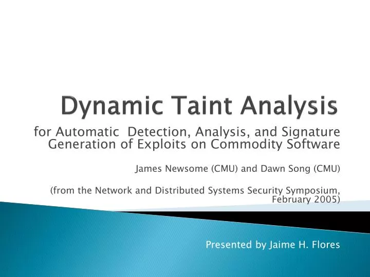 dynamic taint analysis