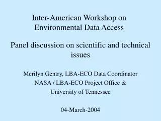 Inter-American Workshop on Environmental Data Access
