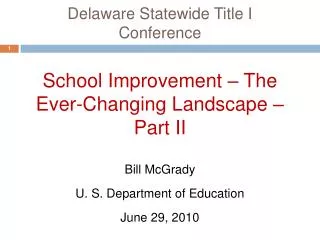 Delaware Statewide Title I Conference