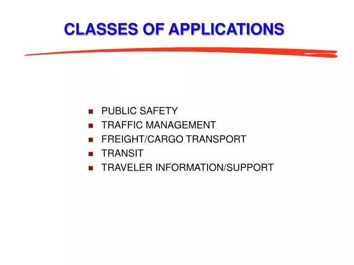 classes of applications