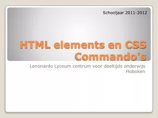 html elements en css commando s