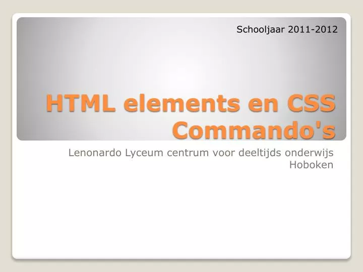 html elements en css commando s