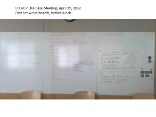 ECO-OP Use Case Meeting, April 19, 2012 First set white boards, before lunch