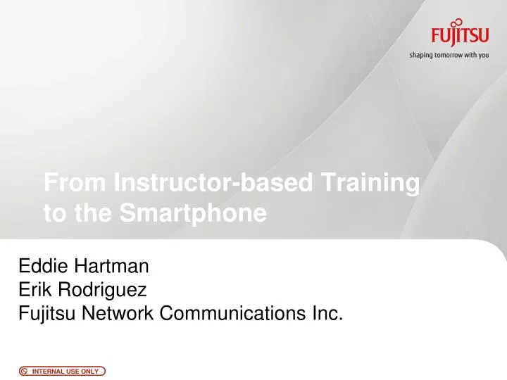 from instructor based training to the smartphone