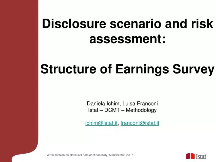 disclosure scenario and risk assessment structure of earnings survey