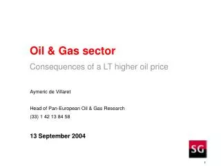 Oil &amp; Gas sector