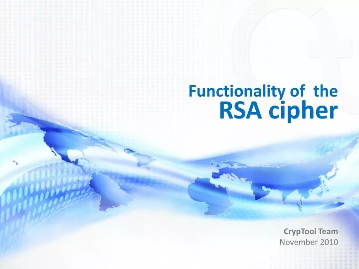 functionality of the rsa cipher