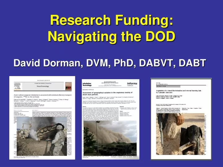 research funding navigating the dod