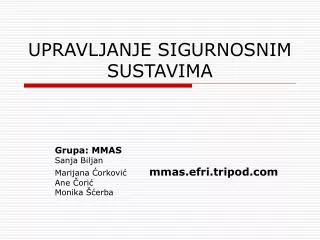 upravljanje sigurnosnim sustavima