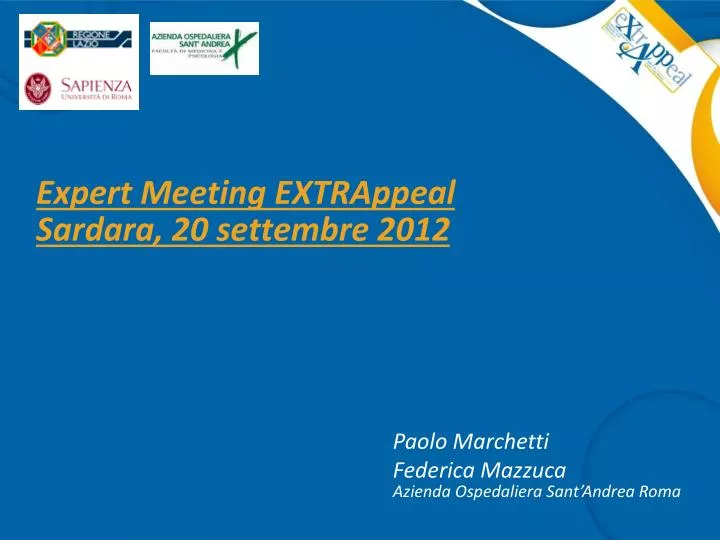 expert meeting extrappeal sardara 20 settembre 2012