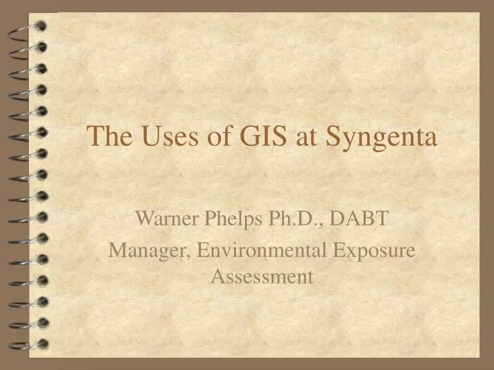 the uses of gis at syngenta