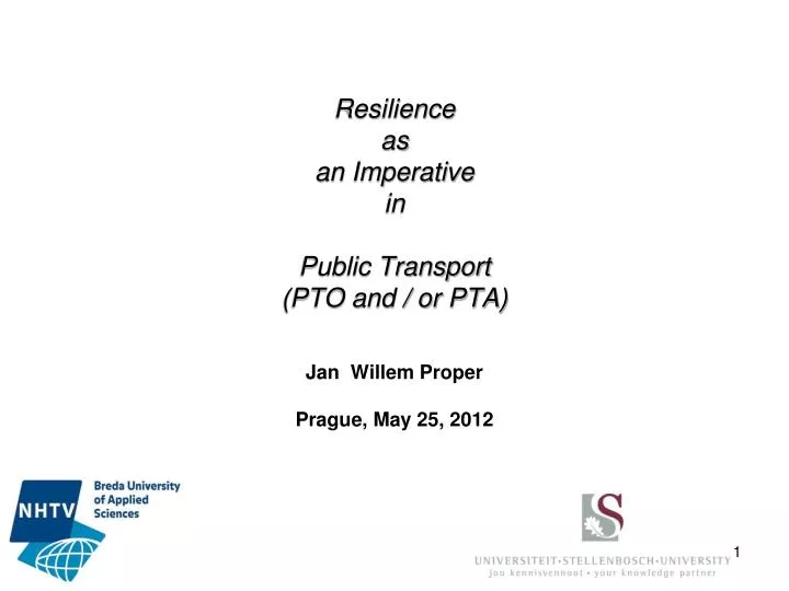 resilience as an imperative in public transport pto and or pta