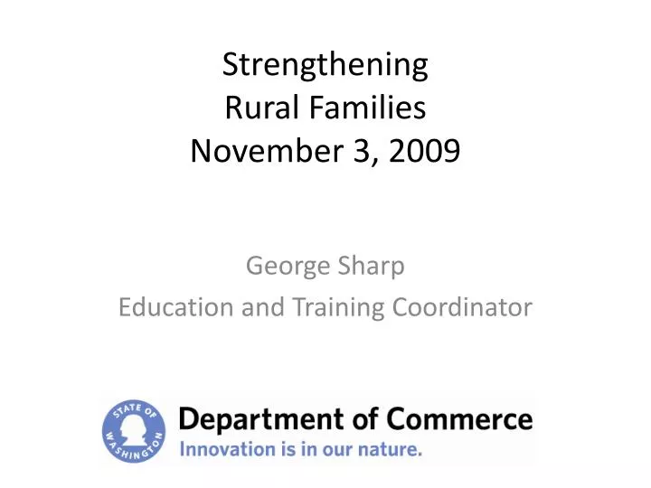 strengthening rural families november 3 2009