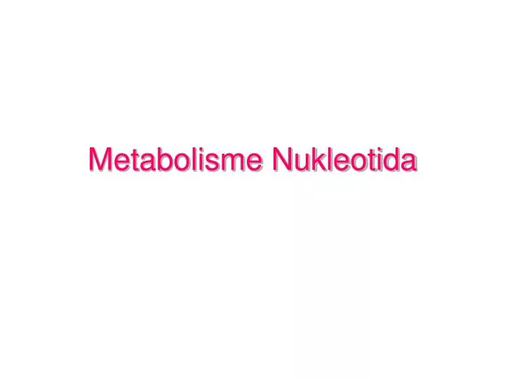 metabolisme nukleotida