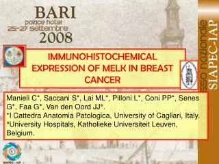 IMMUNOHISTOCHEMICAL EXPRESSION OF MELK IN BREAST CANCER