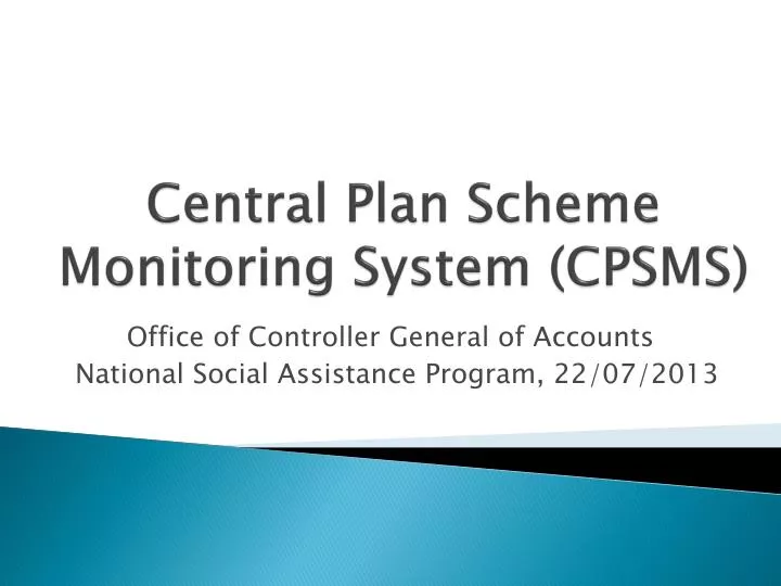 central plan scheme monitoring system cpsms