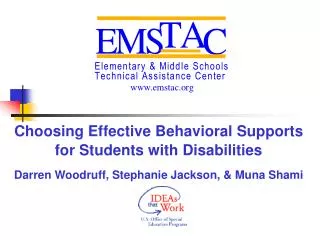 Choosing Effective Behavioral Supports for Students with Disabilities
