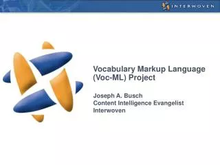 Vocabulary Markup Language (Voc-ML) Project