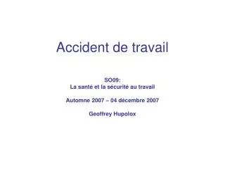 accident de travail