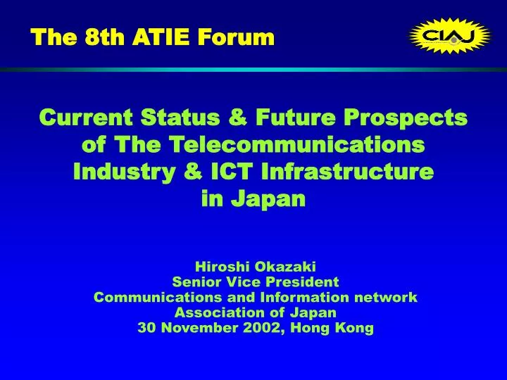 current status future prospects of the telecommunications industry ict infrastructure in japan