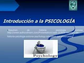 Introducción a la PSICOLOGÍA