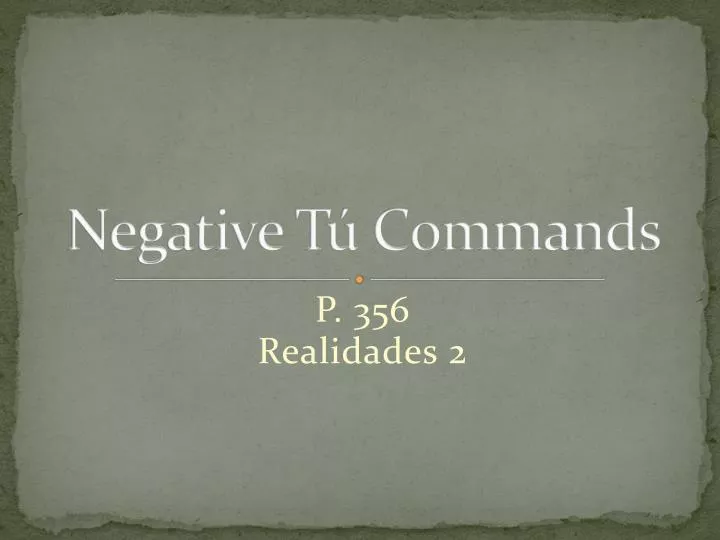 negative t commands