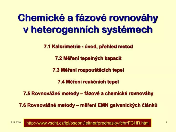 chemick a f zov rovnov hy v heterogenn ch syst mech