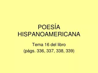 poes a hispanoamericana