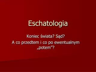 eschatologia
