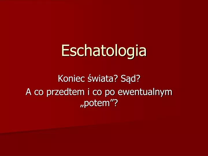 eschatologia