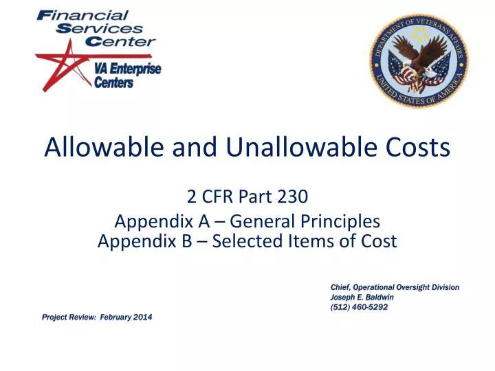 allowable and unallowable costs