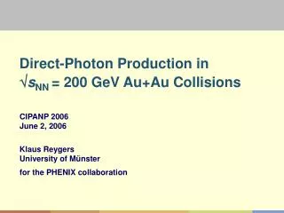Direct-Photon Production in ? s NN = 200 GeV Au+Au Collisions