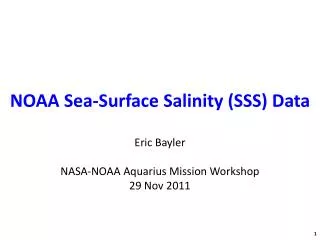 NOAA Sea-Surface Salinity (SSS) Data
