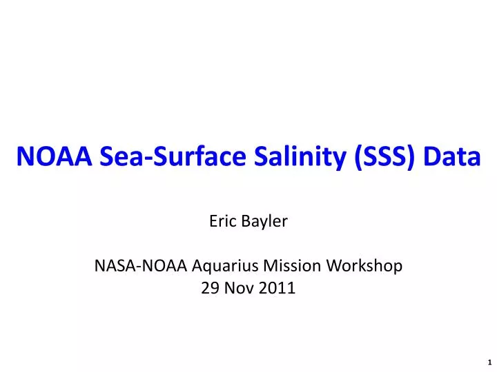 noaa sea surface salinity sss data