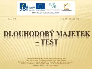 dlouhodob majetek test