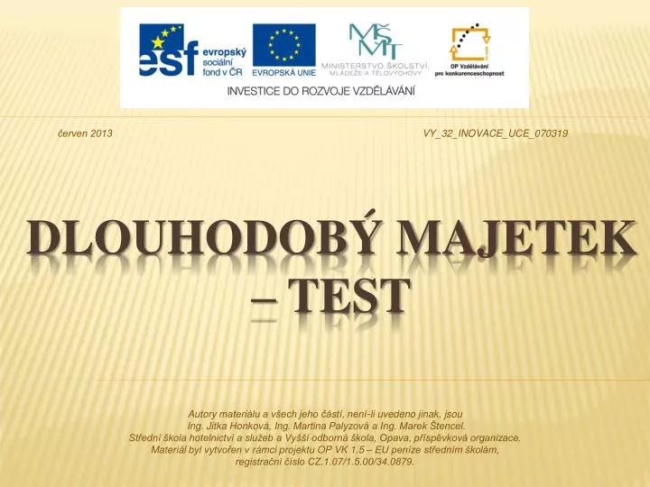 dlouhodob majetek test