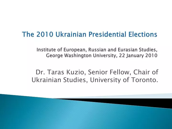 dr taras kuzio senior fellow chair of ukrainian studies university of toronto