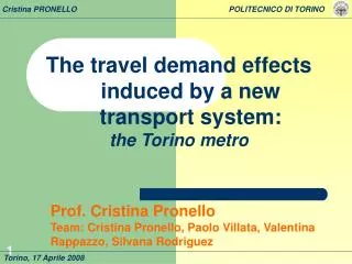 The travel demand effects induced by a new transport system: the Torino metro