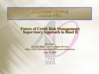 CIA Annual Meeting Session 4405