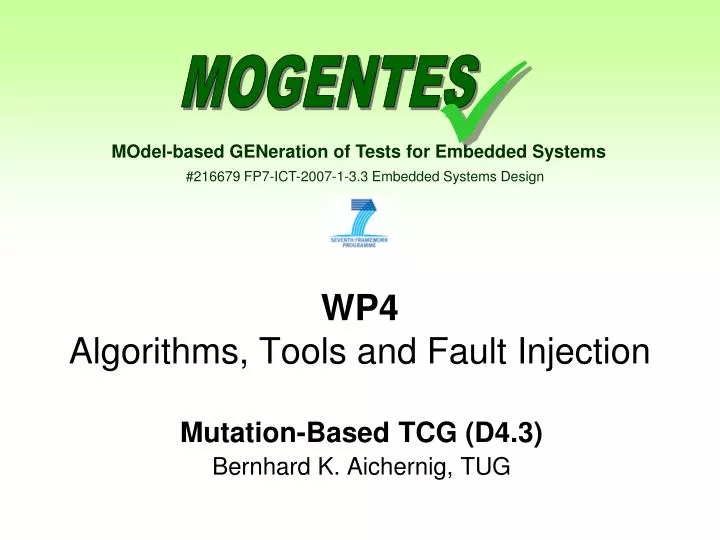 wp4 algorithms tools and fault injection