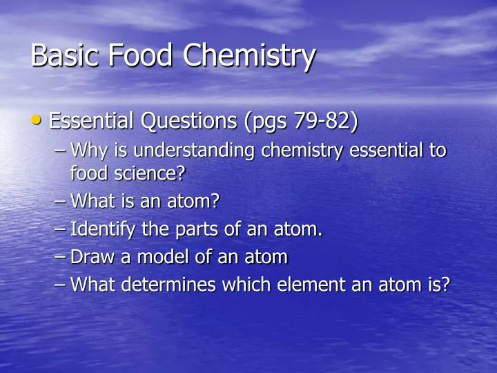 basic food chemistry