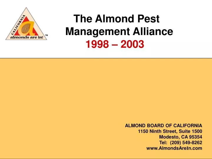 the almond pest management alliance 1998 2003