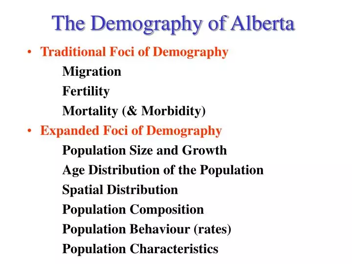 the demography of alberta