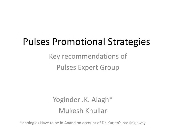 pulses promotional strategies