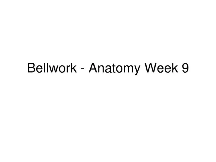bellwork anatomy week 9