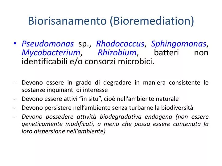 biorisanamento bioremediation